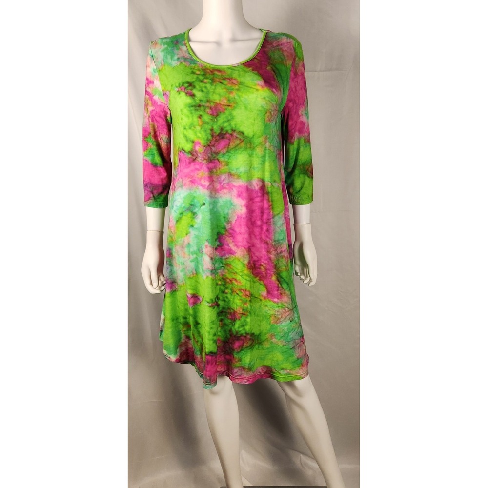 UbU Tie Dye Rayon Bamboo A‑Line Dress Soft Stretch XL